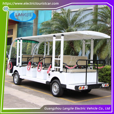 14석 저속 전기 차량 AC 72V 7.5KW 4륜 전기 골프 카트 리조트 자동차