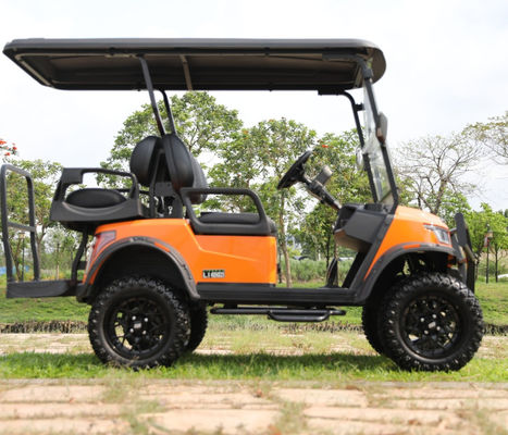 4 Seater Electric Golf Cart with Foldable Windshield Double Gear Rack Steering and Smart On-board Charger