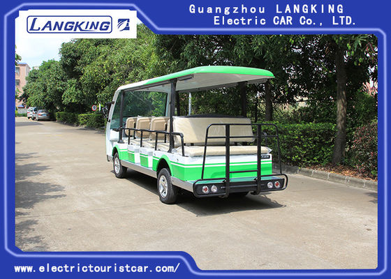 녹색/백색 전기 셔틀 차/7.5KM는 72V 14 Seater 공원을 위한 전기 골프 카트를 자동차를 탑니다