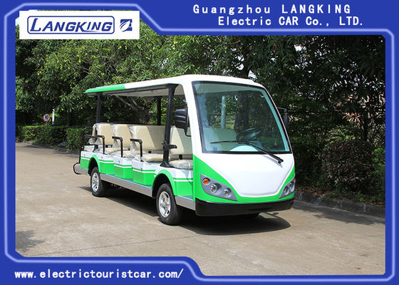 녹색/백색 전기 셔틀 차/7.5KM는 72V 14 Seater 공원을 위한 전기 골프 카트를 자동차를 탑니다