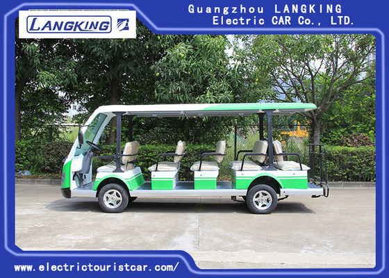 녹색/백색 전기 셔틀 차/7.5KM는 72V 14 Seater 공원을 위한 전기 골프 카트를 자동차를 탑니다