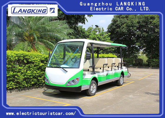 녹색/백색 전기 셔틀 차/7.5KM는 72V 14 Seater 공원을 위한 전기 골프 카트를 자동차를 탑니다