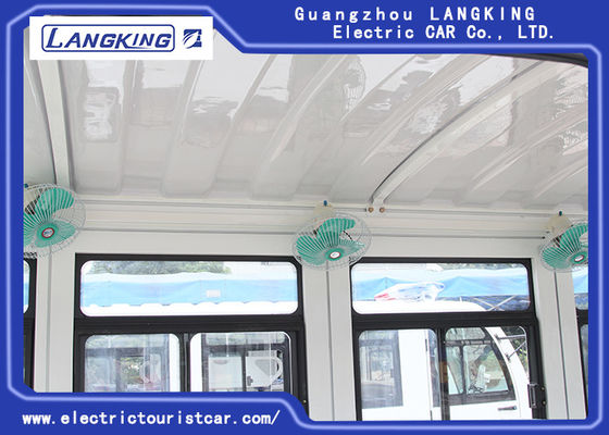 백색 11 Seater 효과적인 충격으로 갖춰진 전기 셔틀 차는 흡수하고/문